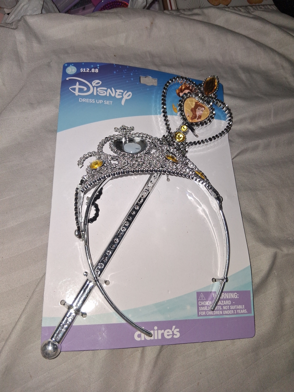 Claire's Silver and Yellow Disney Princess Tiara & Wand Set